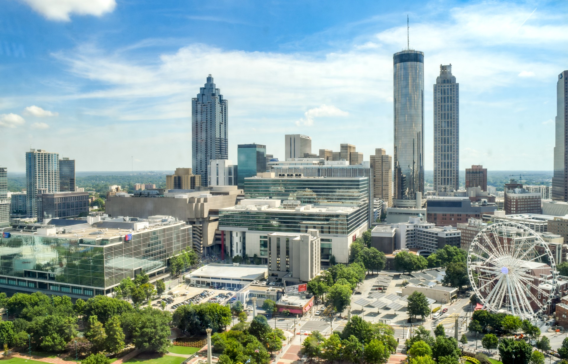 Aerial View of Downtown Atlanta (City Center/Financial District), Georgia, USA
